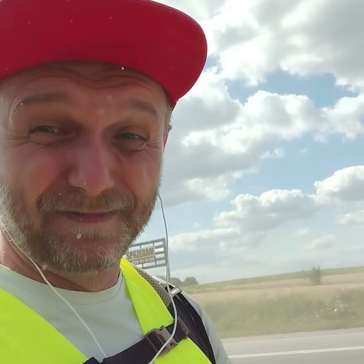 Piotr Wróbel w trasie marszu