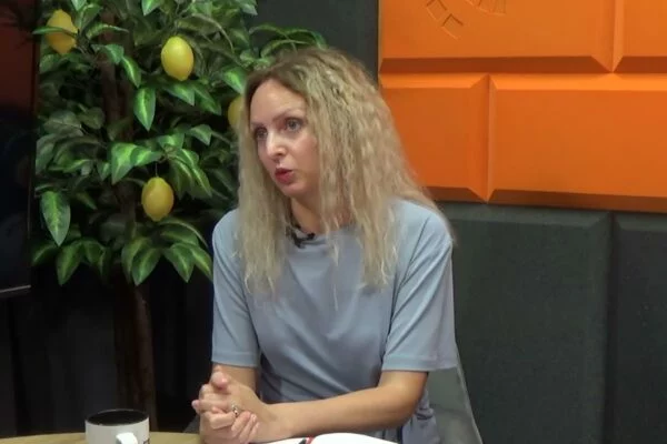 Olena Babakova w studiu Cafe Akcja
