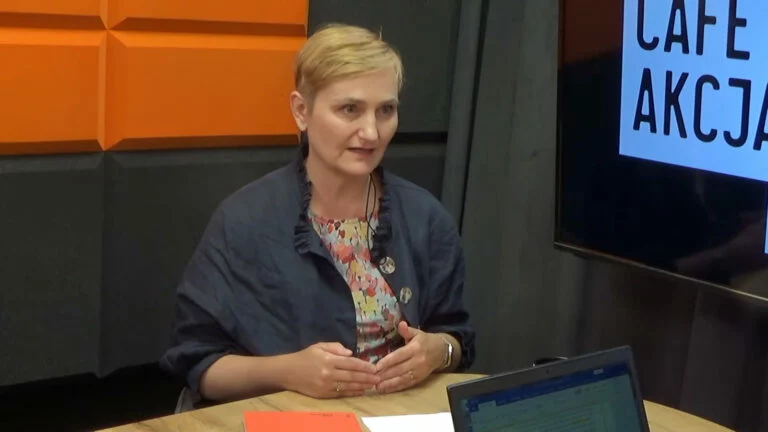 Małgorzata Kopka-Piątek w studiu Cafe Akcja