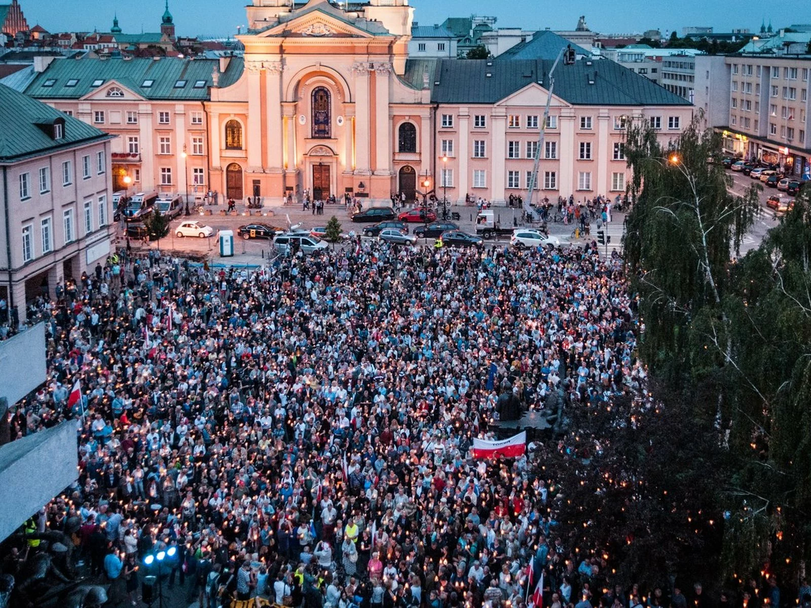 Łańcuch Światła na placu Krasińskich, lipiec 2017