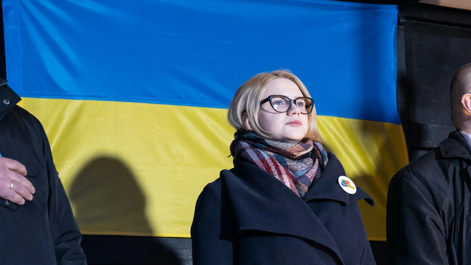 Demonstracja pod Ambasadą Rosji w dniu inwazji, 24 lutego 2022