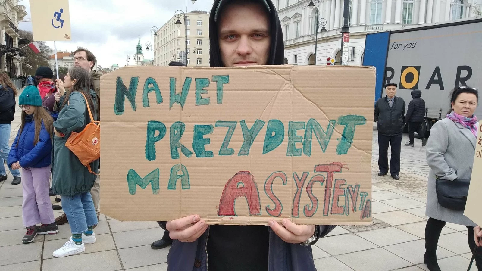 Protest osób z niepełnosprawnościami o asystencję osobistą, kwiecień 2023